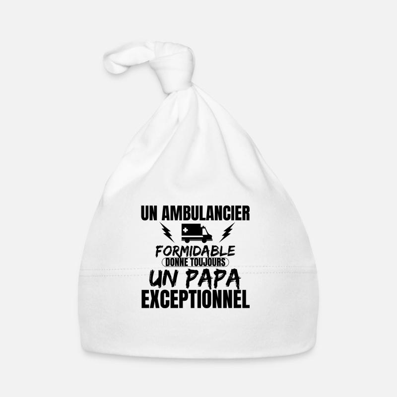 UN AMBULANCIER FORMIDABLE - Bonnet bio Bébé - blanc