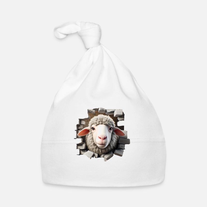 Sheep Head in Hole 2 Organic Baby Cap
