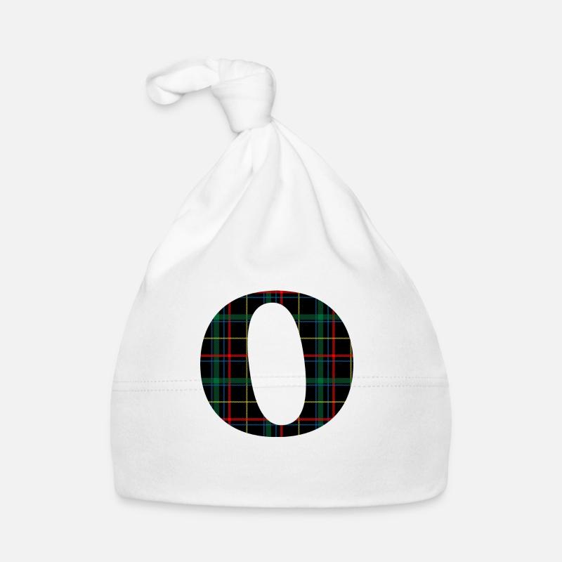 Monogram o Scottish tartan Organic Baby Cap