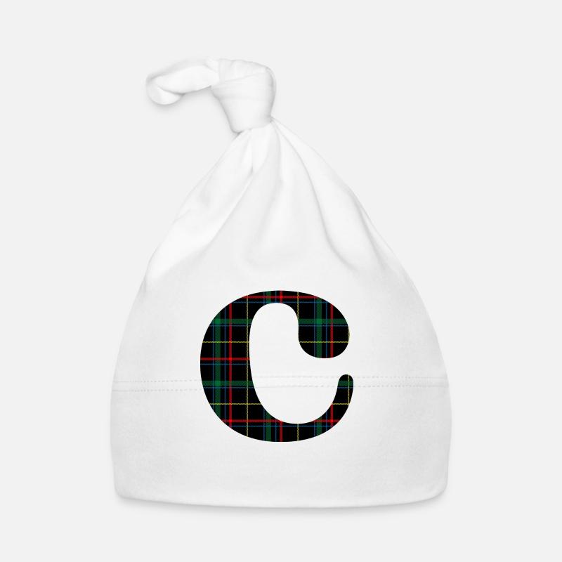 Monogramme c tartan écossais Bonnet bio Bébé