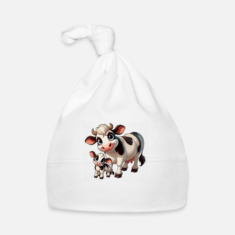 Kuh mit Kind Baby Bio-Mütze