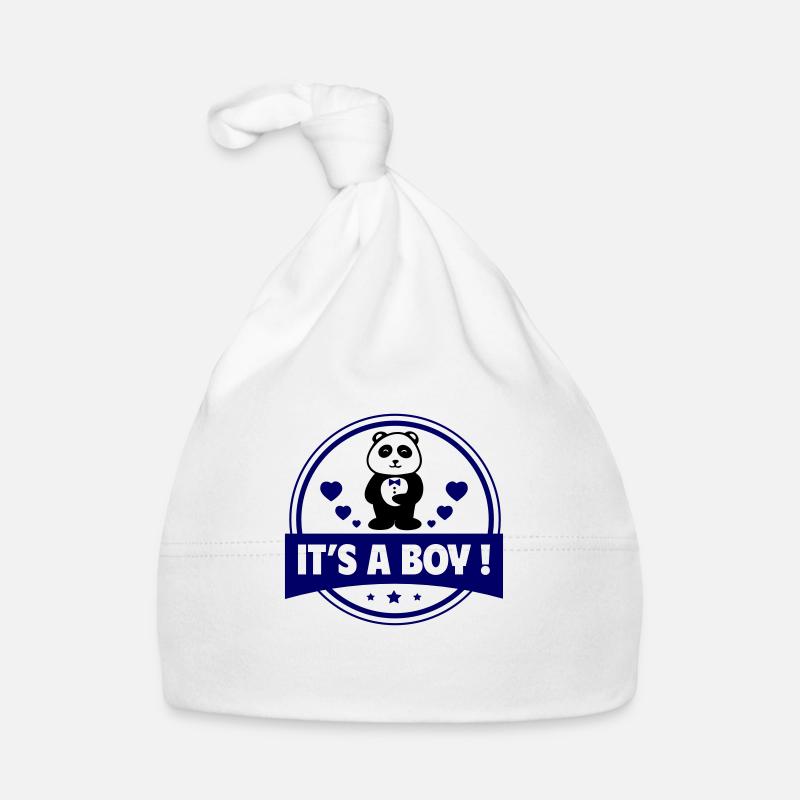 C’est un garçon - Annonce de bébé Panda Design Bonnet bio Bébé