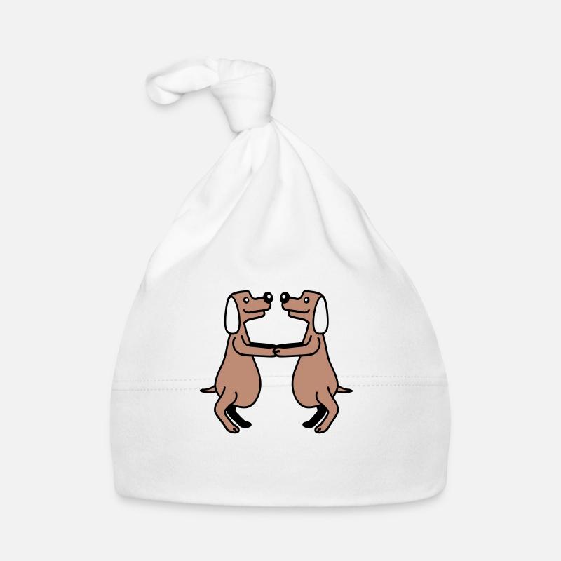 2 chiens gros ventre en surpoids dansant ensemble Bonnet bio Bébé