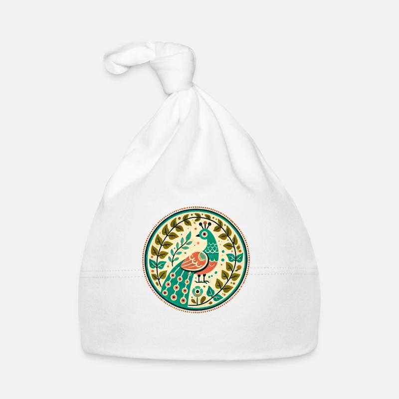 Vintage Pfau Baby Bio-Mütze