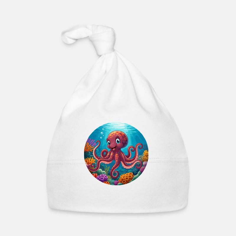 Poulpe dans le corail Bonnet bio Bébé
