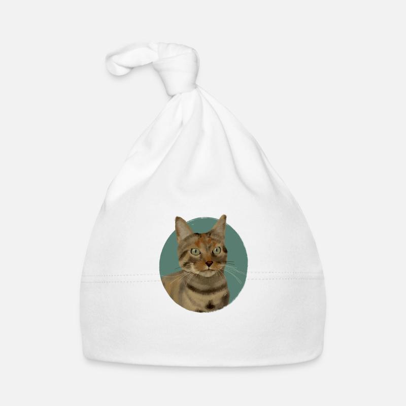 Chat tigré brun Bonnet bio Bébé