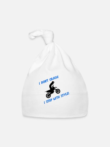Arrêt de motocross avec style - Bonnet bio Bébé - blanc - Devant