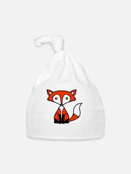 Fox Red Fox Wild Animal Clever Forest Inhabitants - Organic Baby Cap - white - Front