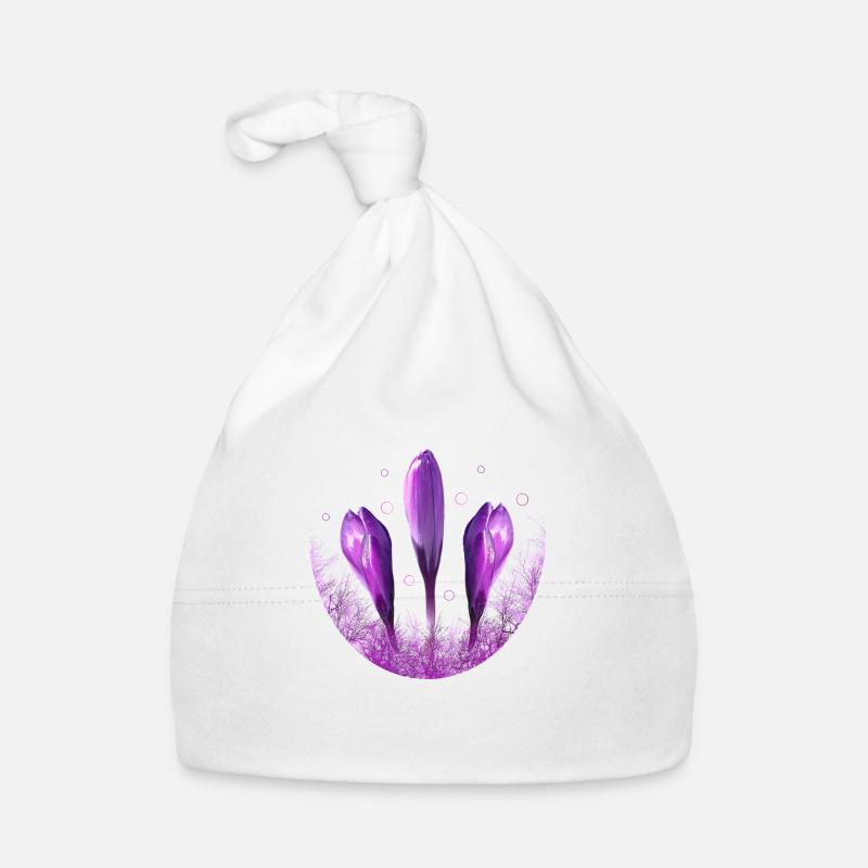 Crocuses Crocus Violet Flowers Organic Baby Cap