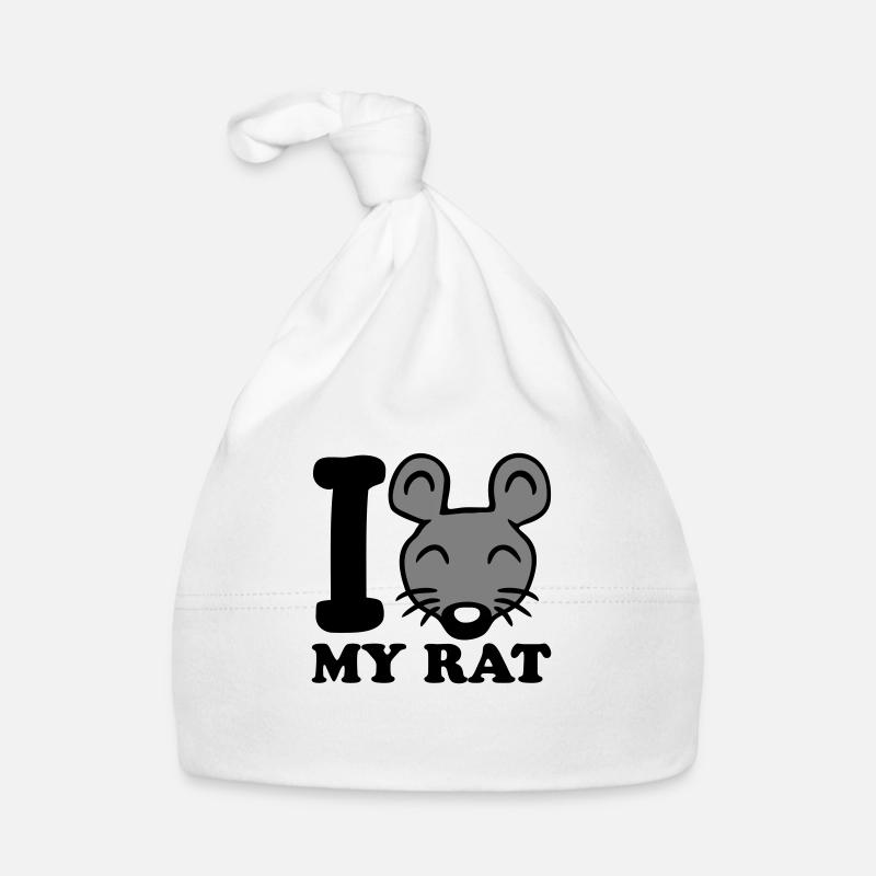 J’adore mon rat texte disant souris mignon petit rat Bonnet bio Bébé
