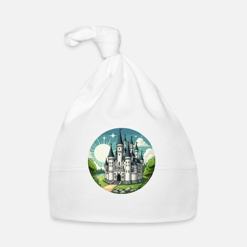 Märchenschloss weiß Baby Bio-Mütze