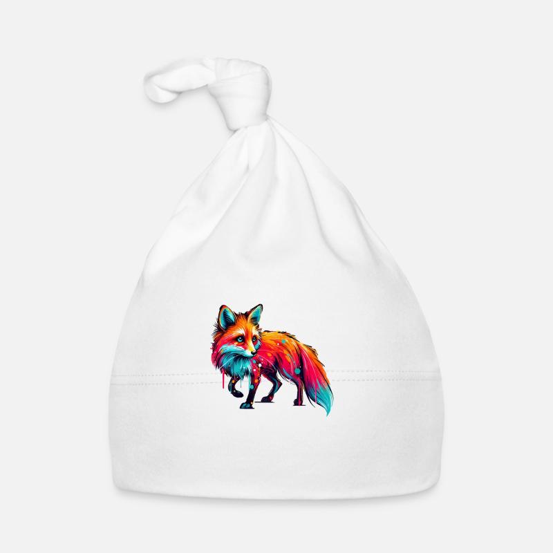 Peinture Fox - Bonnet bio Bébé - blanc