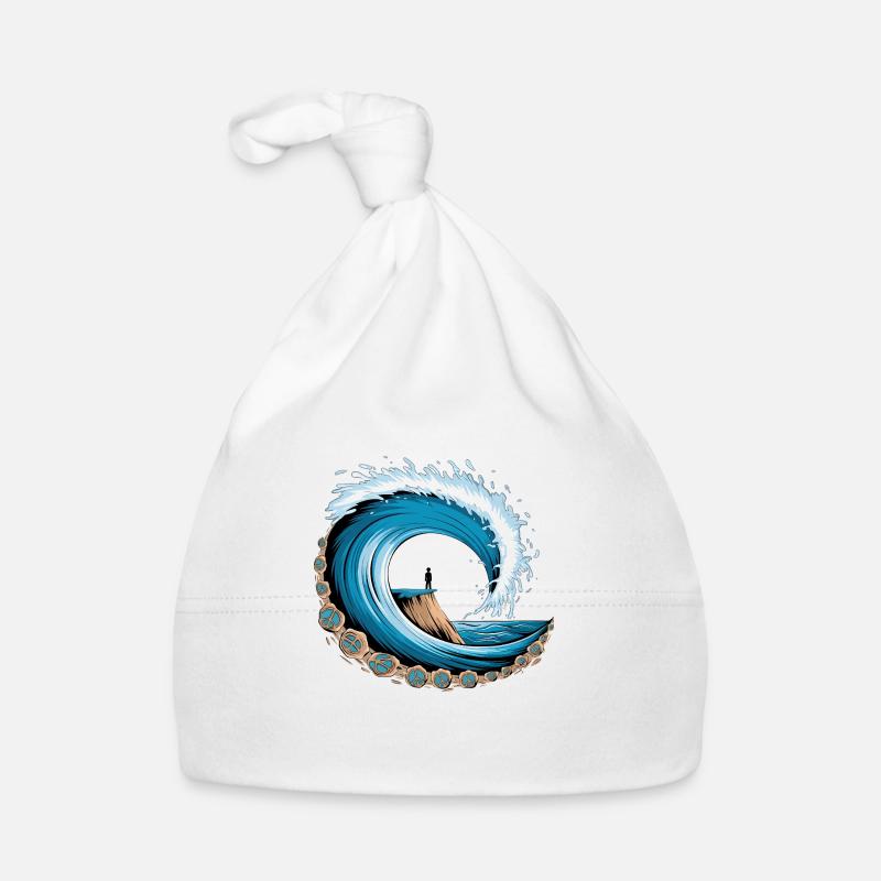 Peaceful Ocean Wave with Surf Vibes Organic Baby Cap