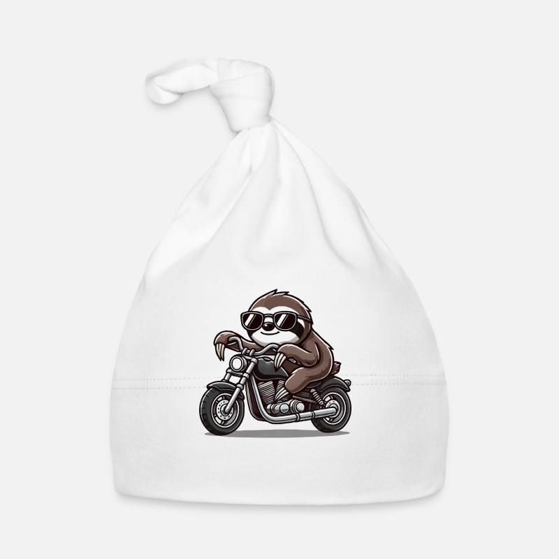faultier motorrad Baby Bio-Mütze