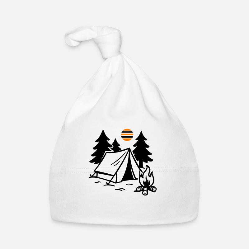 Tent Campfire Camping Organic Baby Cap