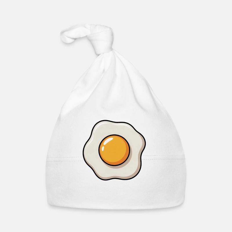 Spiegelei Grafik Eigelb Eiweiss Frühstück Baby Bio-Mütze