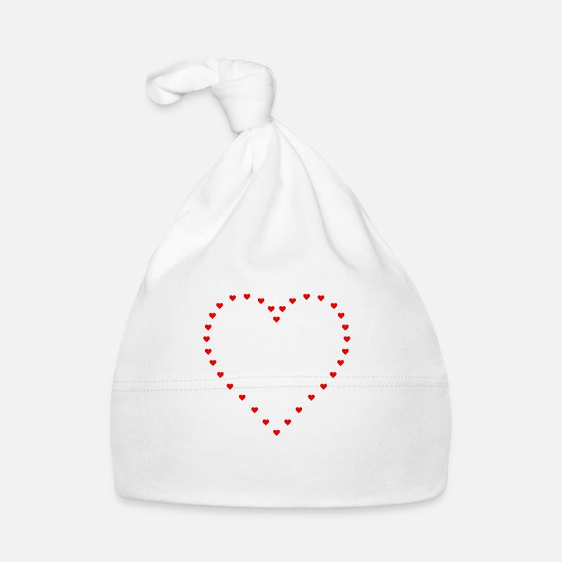 Coeur de coeurs - Bonnet bio Bébé - blanc