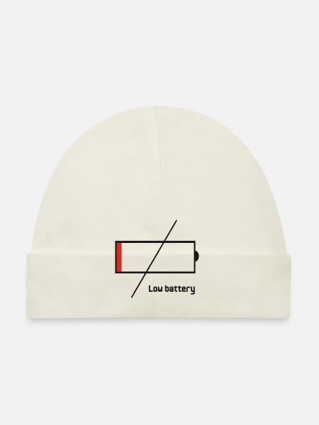 low_battery - Bonnet bio Bébé - blanc - Devant