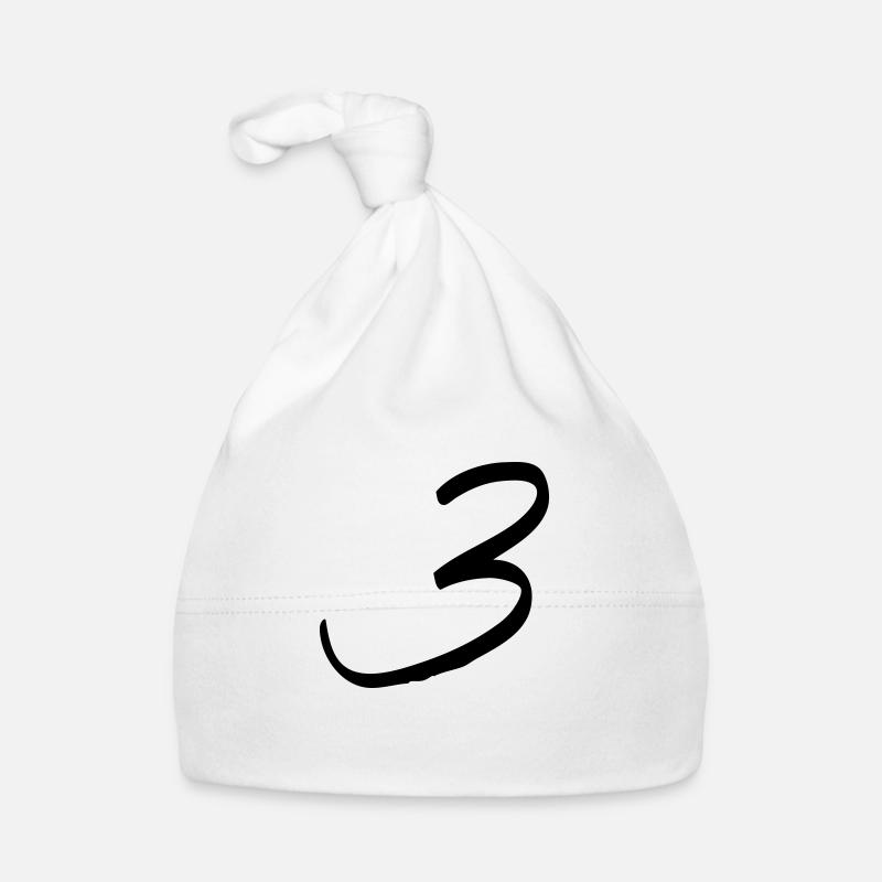 zahl_dani_3 - Baby Bio-Mütze - Weiß