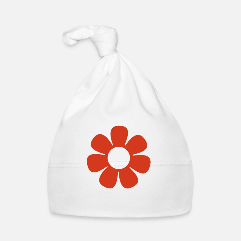 1_fleur_70 - Bonnet bio Bébé - blanc