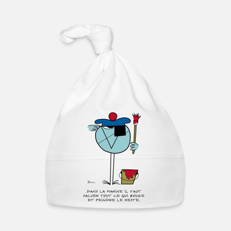 La devise du Marin - Bonnet bio Bébé - blanc