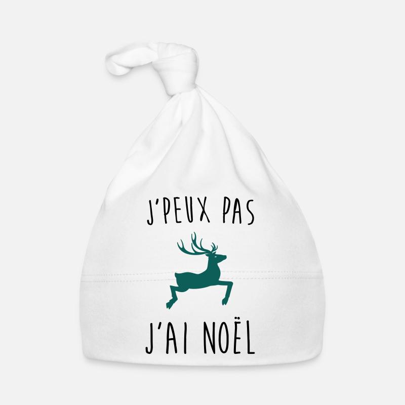 j'peux pas j'ai noel - Bonnet bio Bébé - blanc