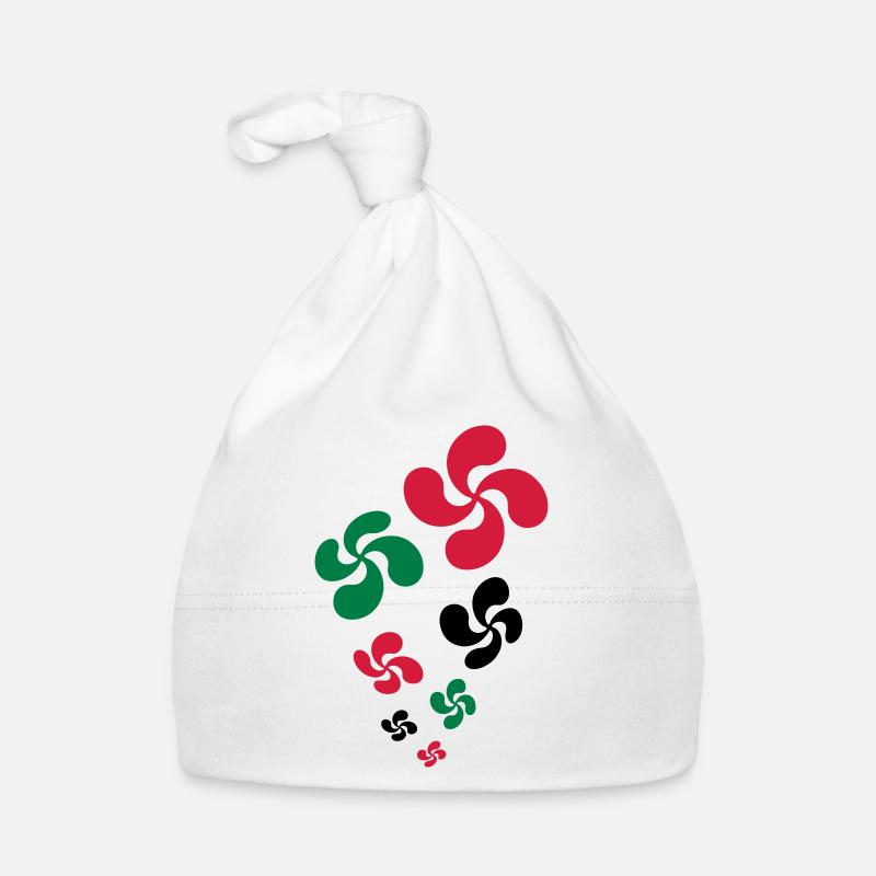Croix du Pays Basque - Bonnet bio Bébé - blanc