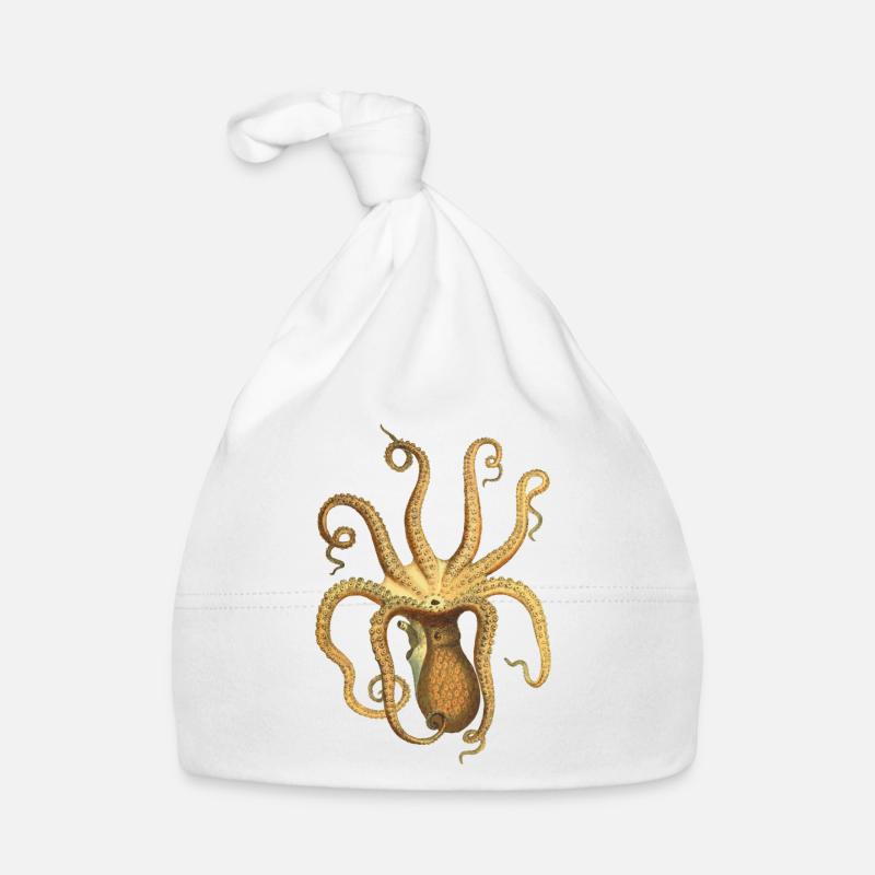 squid giant octopus octopus octopus squid sepia fish - Organic Baby Cap - white