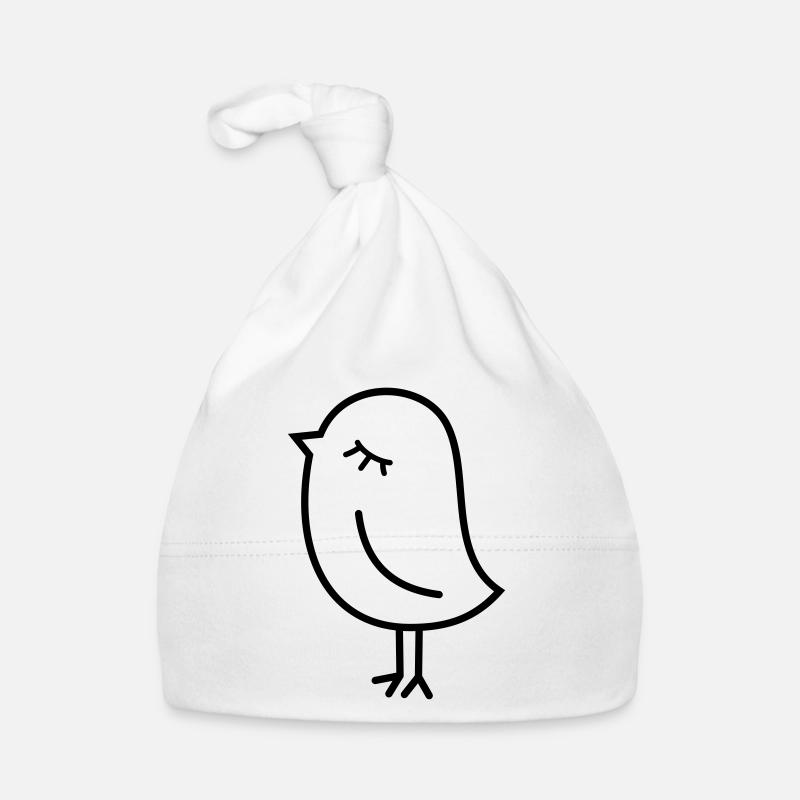 Spatz Vogel – Piepmatz Küken Tweet Vögelchen - Baby Bio-Mütze - Weiß