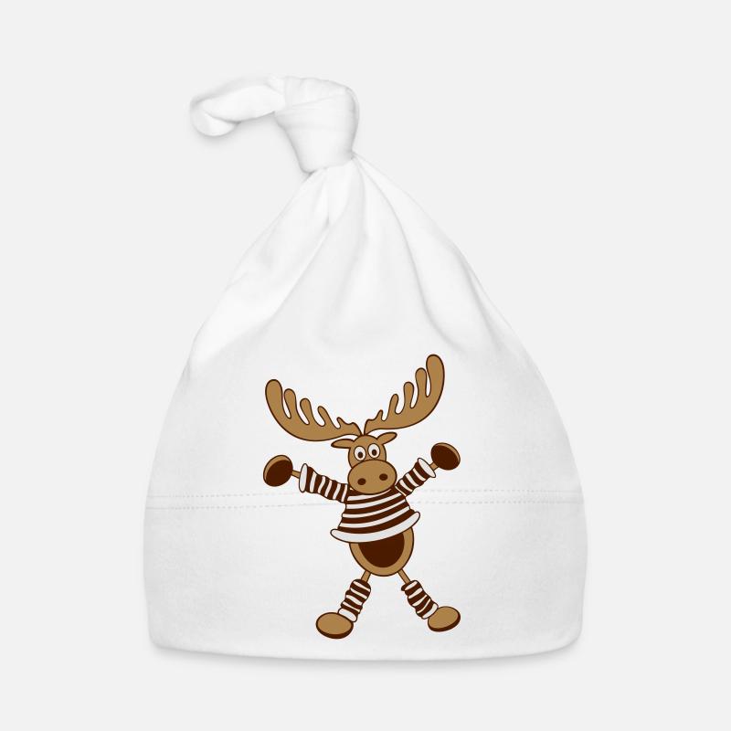 Elk, reindeer, antler, comic Organic Baby Cap