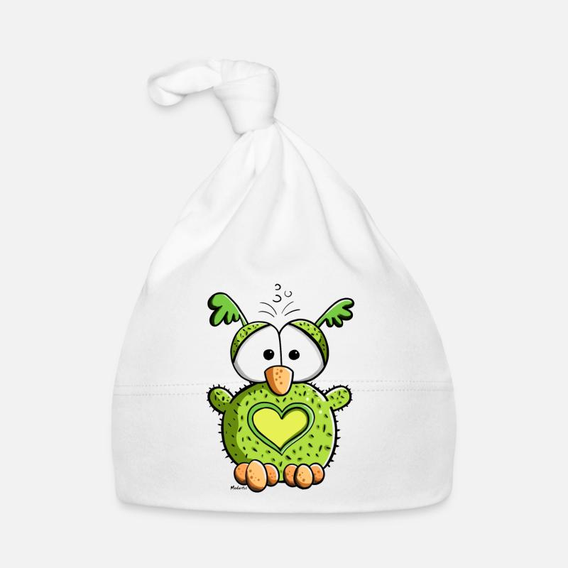 Hibou dans l'amour - Bonnet bio Bébé - blanc