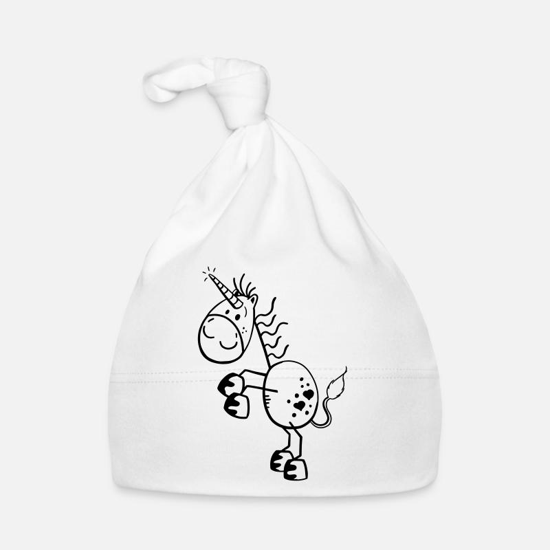 Lustiges Einhorn Comic Baby Bio-Mütze