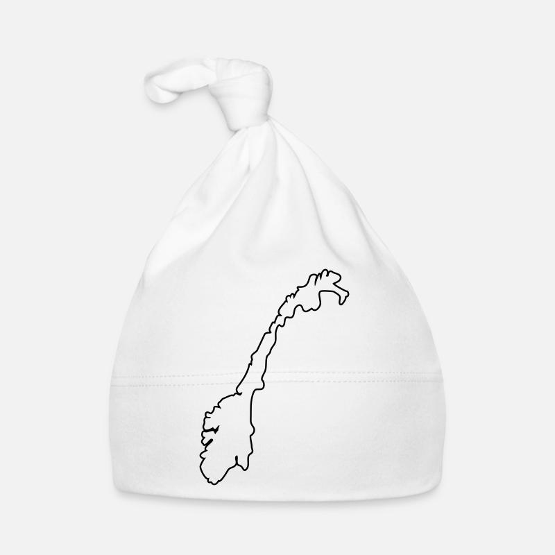 norway map silhouette - Baby Bio-Mütze - Weiß