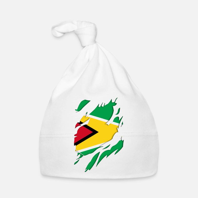 Drapeau déchiré du Guyana Bonnet bio Bébé