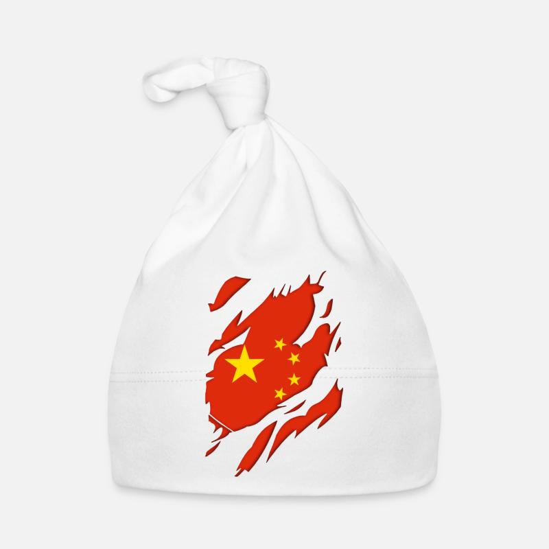 Motif déchiré du drapeau de la Chine Bonnet bio Bébé