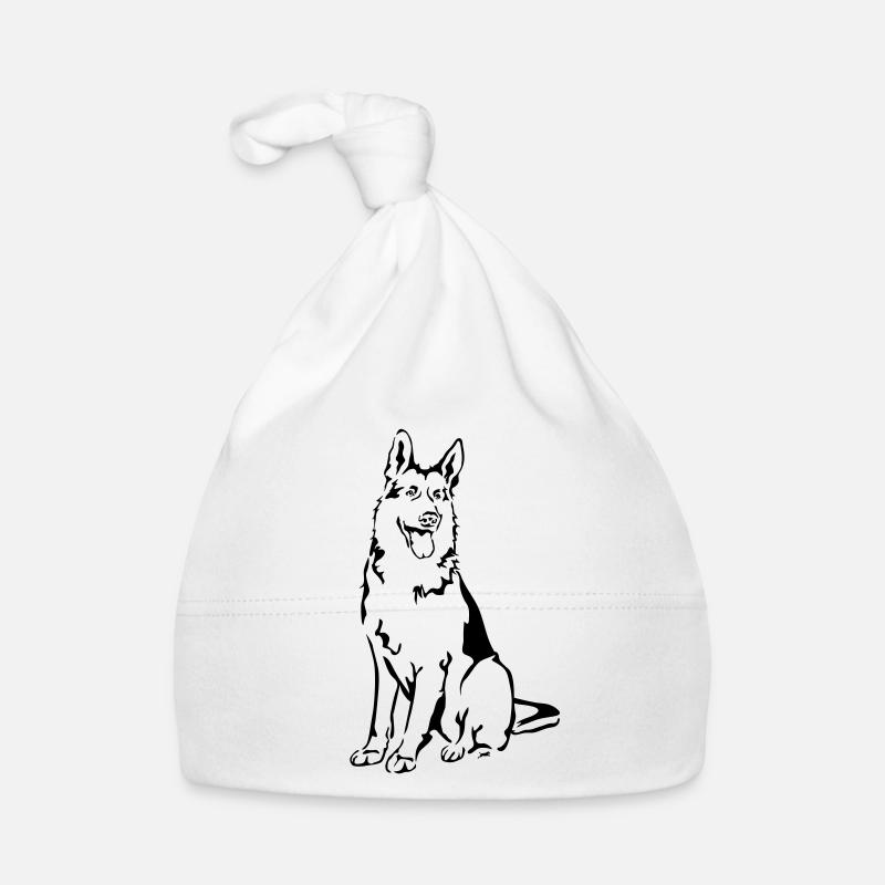 Deutscher Schäferhund - Baby Bio-Mütze - Weiß