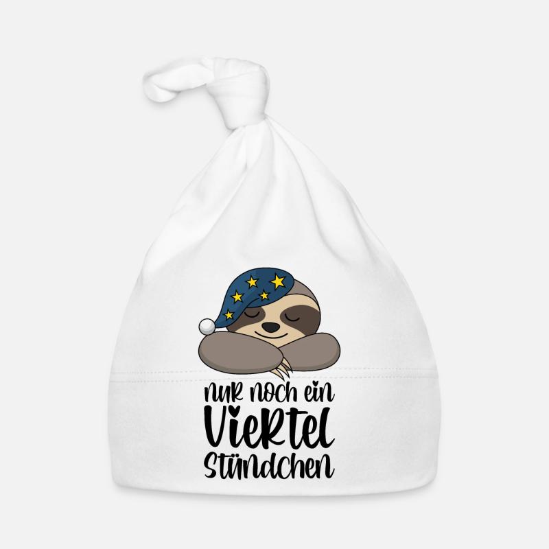 Faultier Nur Noch Ein Viertel Stündchen Geschenk Baby Bio-Mütze