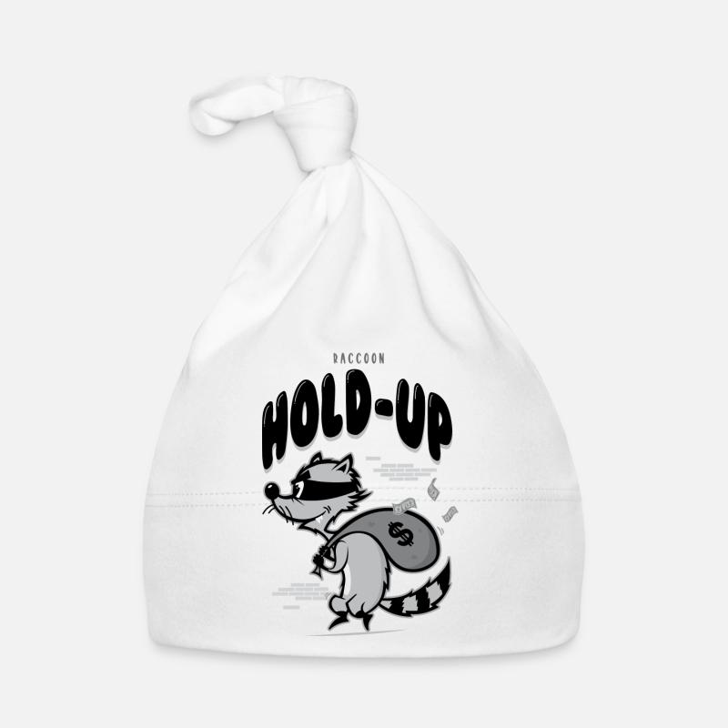 Waschbär halten Baby Bio-Mütze