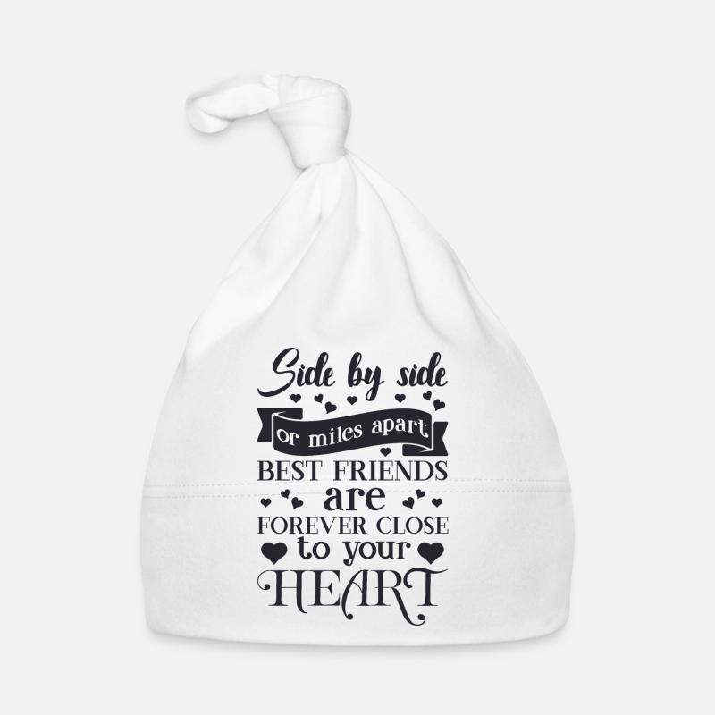 Seite an Seite oder meilenweit voneinander entfernt sind beste Freunde Baby Bio-Mütze