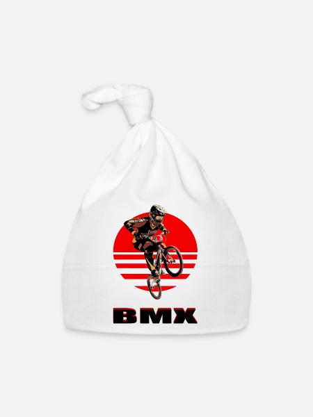 BMX Bike - Organic Baby Cap - white - Front