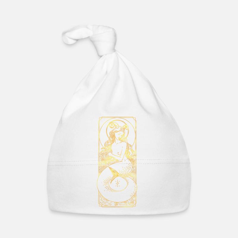 Sternzeichen - Steinbock - Linie - gold Baby Bio-Mütze