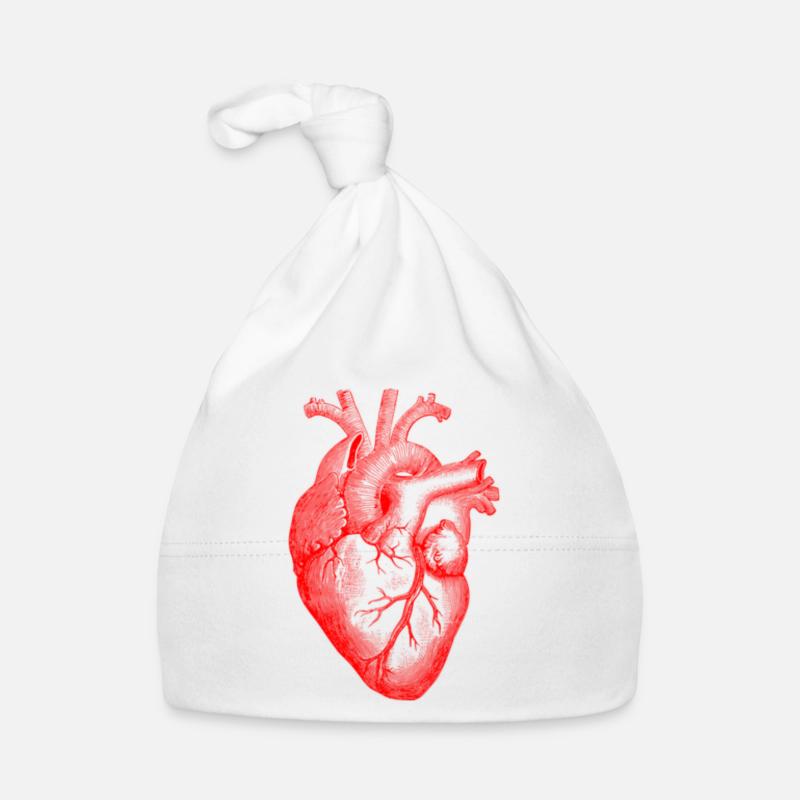 Cœur Design de mode - Bonnet bio Bébé - blanc