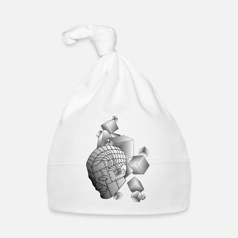 Robot with cube light grey Organic Baby Cap