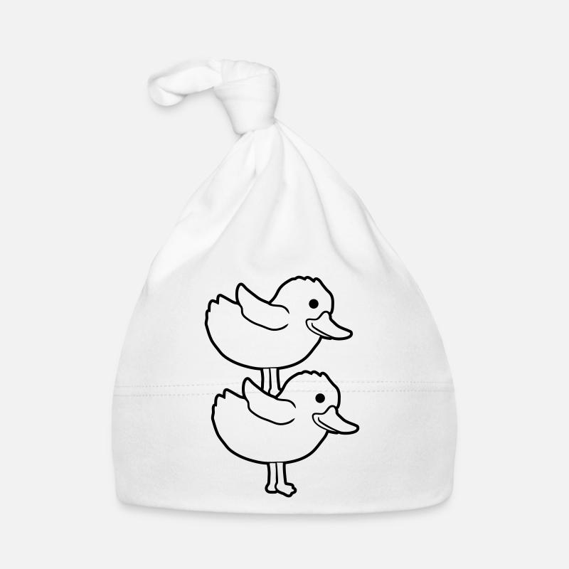 Comic 2 Küken aufeinander Baby Bio-Mütze