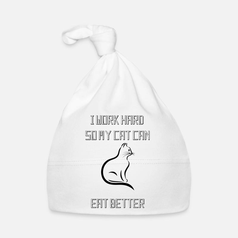 MY CAT IS HUNGRY - Bonnet bio Bébé - blanc