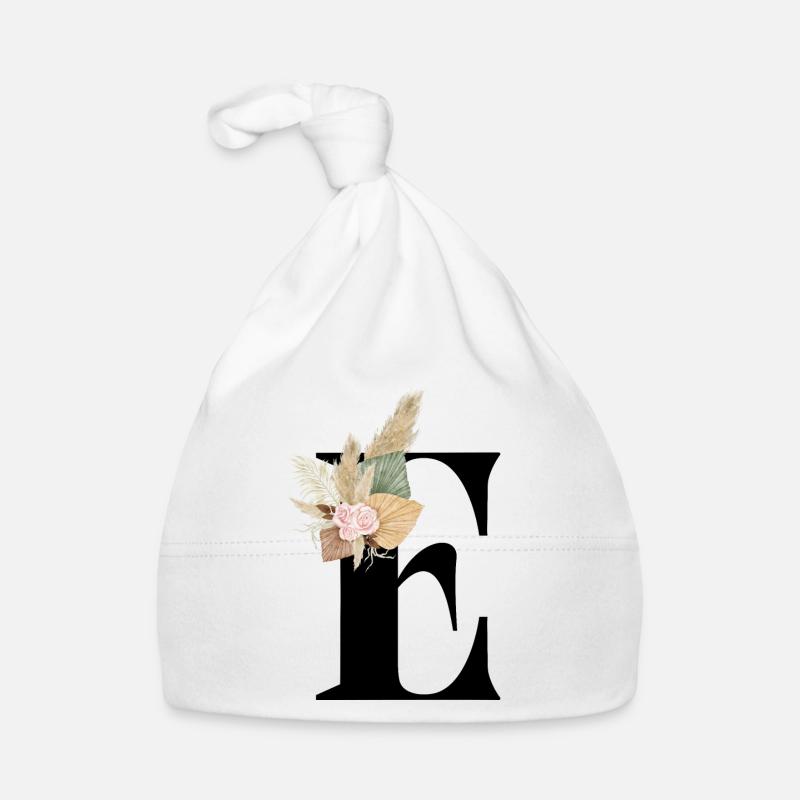 lettre E fleuris Bonnet bio Bébé