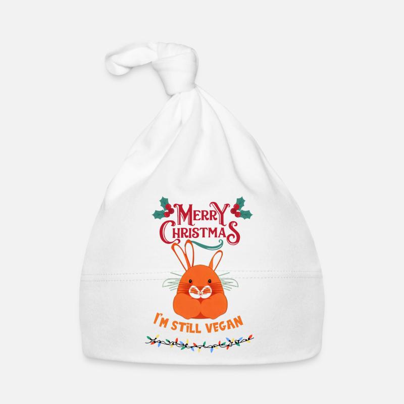 Rabbit Christmas Vegan /Ich bin immer noch Veganer Baby Bio-Mütze