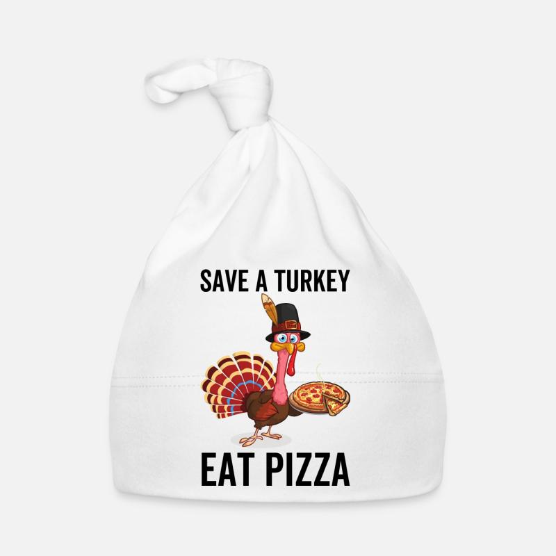 Save a Turkey Eat Pizza Organic Baby Cap