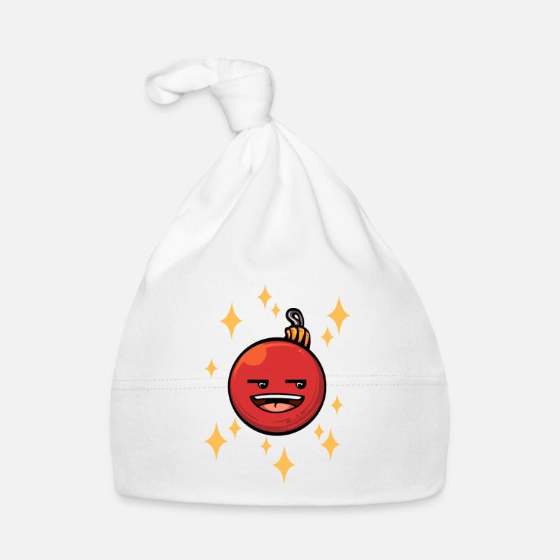 Lustige Weihnachtskugel #5/9 - Baby Bio-Mütze - Weiß