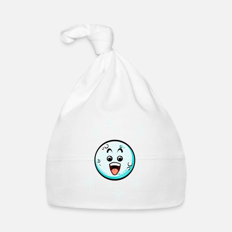 Snowball with Christmas hat #3/9 Organic Baby Cap